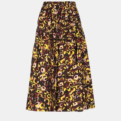 Pre-owned Marni Cotton Midi Skirt 44 In Brown