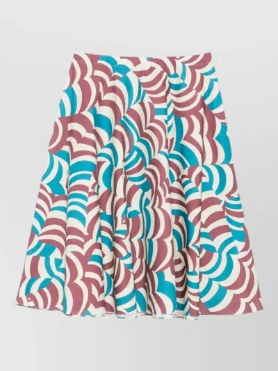 Marni Cotton Midi Skirt High Waist Pleated In Multi