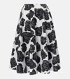 Marni Floral Print Midi Skirt With Discreet Zipper Closure In White