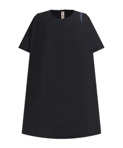 MARNI MARNI LOGO SYMBOL SHORT FLARED DRESS