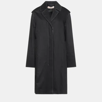Pre-owned Marni Cotton Overcoat 38 In Black