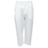Marni Cotton Pleated Front High Waist Cropped Pants In White