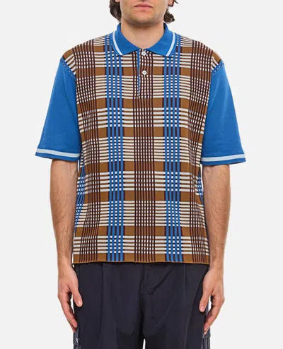 Marni Cotton Polo Shirt In Blue