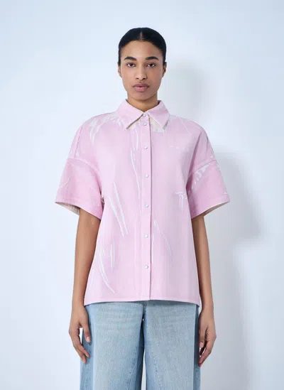 Marni Cotton Poplin Button-down Shirt In Pink