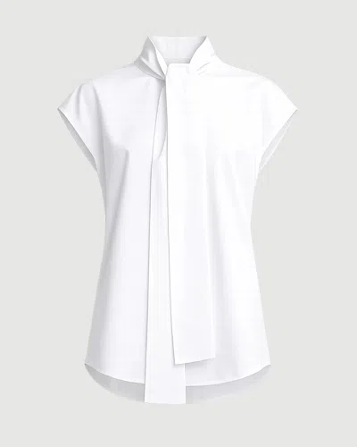 Marni Cotton Poplin Cap Sleeve Blouse In White