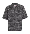 Marni Scribble-print Short-sleeve Cotton Shirt In Black