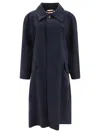 Marni Single-breasted Long Coat In Blue