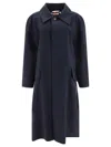 Marni Single-breasted Long Coat In Blue