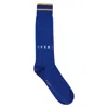 Marni Cotton Ribbed Socks With Logo In 00b56 Royal