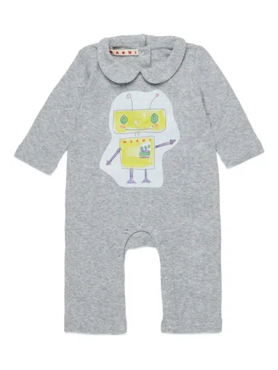 Marni Babies' Cotton Romper In Gray