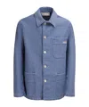 Marni Cotton Twill Shirt Jacket In Blue