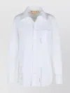 Marni Cotton Shirt With Chest Pocket And Structured Collar In White