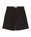 Marni Wide-leg Pleated Cotton-gabardine Shorts In Black