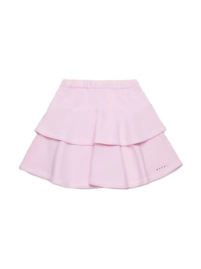 Marni Kids' Gonna In Felpa A Doppia Balza In Pink