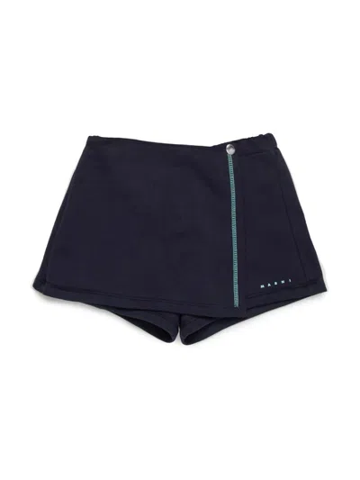 Marni Kids' Cotton Skort In Blue
