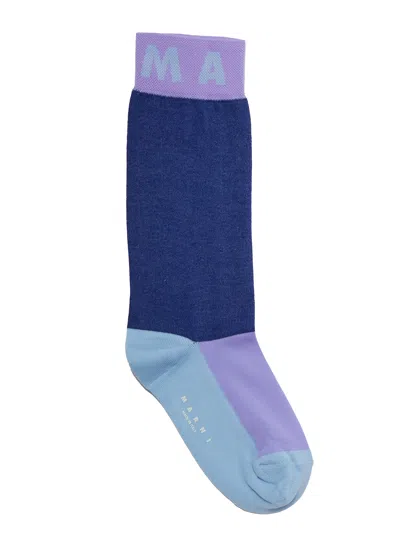 Marni Cotton Socks In Blue