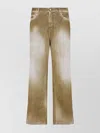 Marni Cotton Straight Leg Jeans With Adjustable Strap In Brown