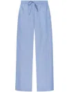 Marni Cotton Trousers With Elastic Waistband And Striped Pattern In Blue