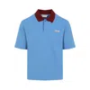Marni Polo In Piquet Blu Con Colletto A Contrasto In Blue