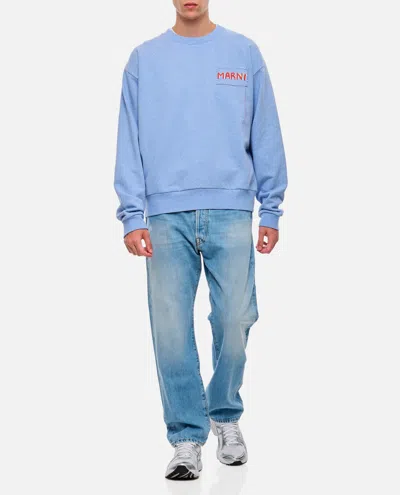 Marni Cotton Sweatshirt In Blue