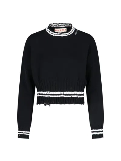 Marni Cotton Sweatshirt Sweater For Women In Black