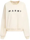 Marni Cotton Sweatshirt With Print In Neutral