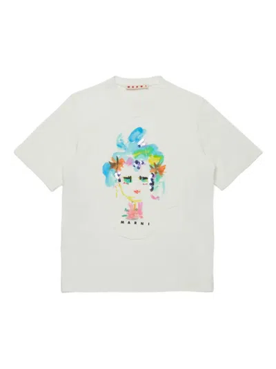 Marni Kids' Cotton T-shirt In White