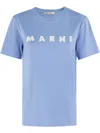 Marni Crew Neck Cotton T-shirt In Blue