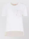Marni Cotton T Shirt Logo Embroidery Chest Pocket In White