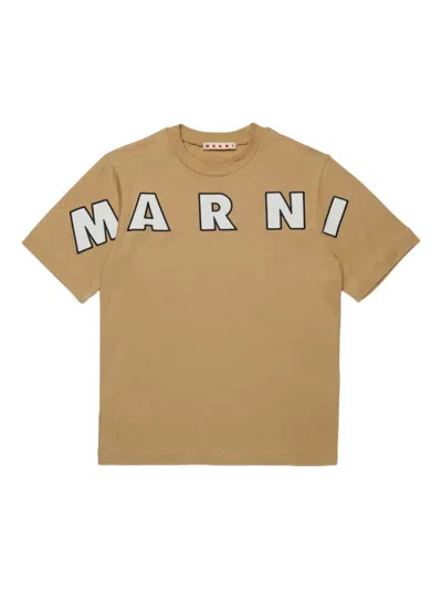 Marni Kids' Cotton T-shirt In Neutral