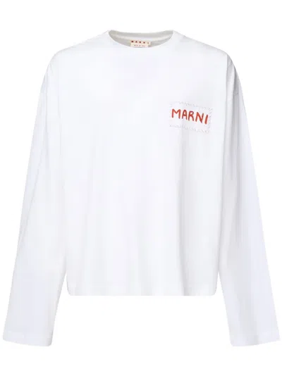 Marni T-shirt Aus Baumwolle In White