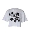 Marni White Cotton T-shirt With Daisy Garden Print In White