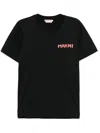 Marni Mens Black Embroidered Logo-patch Crewneck Cotton-jersey T-shirt In Black