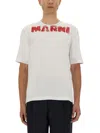 Marni Cotton T-shirt With Maxi Print In White