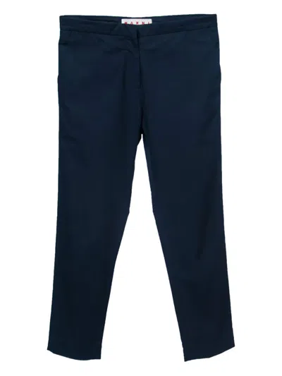 Pre-owned Marni Cotton Tailored Trousers In Blue