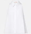 Marni A-line Cotton Flared Shirt Sleeveless In White