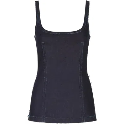 Marni Denim Corset Top In Animal Print