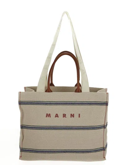 Marni Cotton Tote Bag In Multicolor