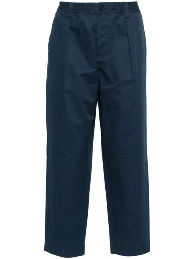 Marni Cotton Trousers In Blue