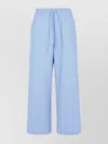 Marni Cotton Trousers With Elastic Waistband And Striped Pattern In Blue