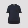 Marni Cotton T-shirt With Handstitched Logo In Blue