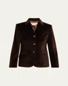 Marni Cotton Velvet Single-breasted Jacket In Animal Print