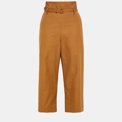 Pre-owned Marni Cotton Wide Leg Pants 42 In Brown