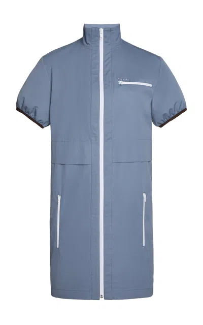 Marni Cotton Woven Mini Dress In Blue