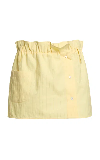 Marni Cotton Woven Mini Skirt In Yellow