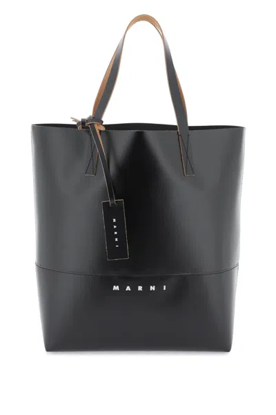 Marni Cow Leather Tote Bag In Animal Print
