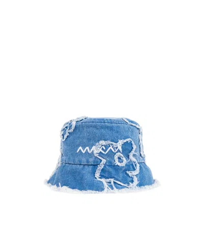 MARNI MARNI DISTRESSED DETAILED DENIM HAT