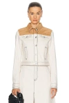 Marni Two-tone Cowboy Jacket In Snow