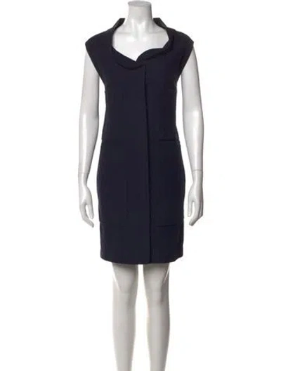 Pre-owned Marni Cowl Neck Knee-length Dress In Blue