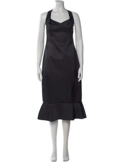 Pre-owned Marni Cowl Neck Long Dress In Black
